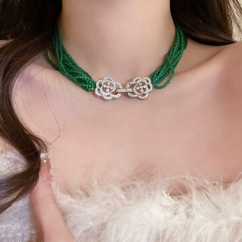 (副本)Green Onyx Chain Large Baroque Pearl Necklace - Zafari Studio Jewelry
