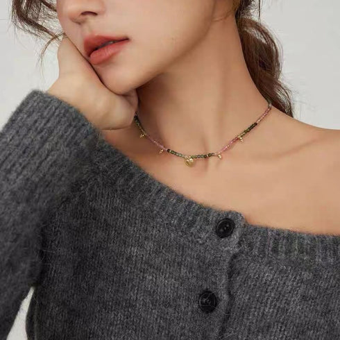 Colorful Gems beaded Choker - Zafari Studio Jewelry