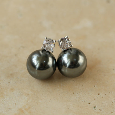 Swarovsk Pearl Zirconia Stone Earrings - Zafari Studio Jewelry