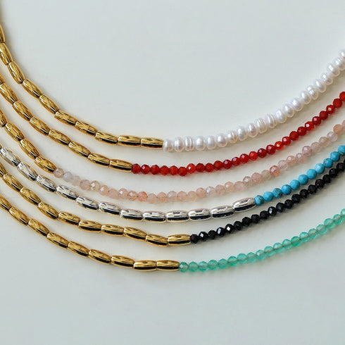 Mini Gemstones Beaded Necklace - Zafari Studio Jewelry