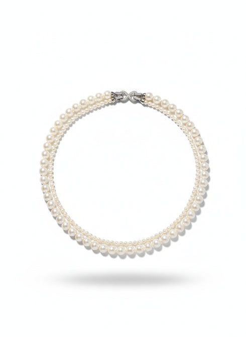 Double-Strand Pearl Necklace - Necklaces | ZAFARI Studio Jewelry