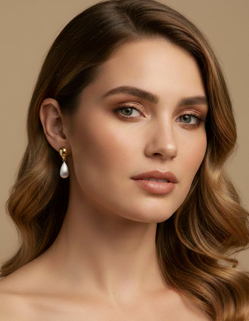 Dual-Tone Teardrop Earrings