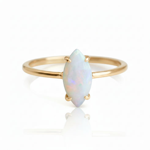 Minimal Opal Marquise Ring