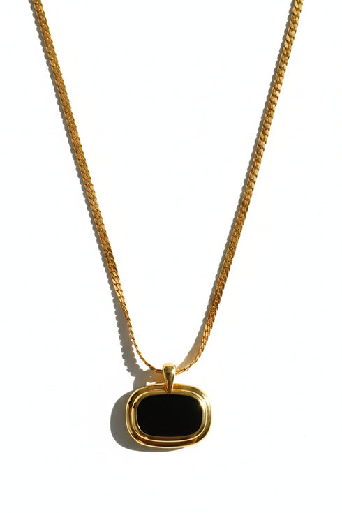 Black Enamel C Hoop Earrings & Necklace Set - Sets | ZAFARI Studio Jewelry