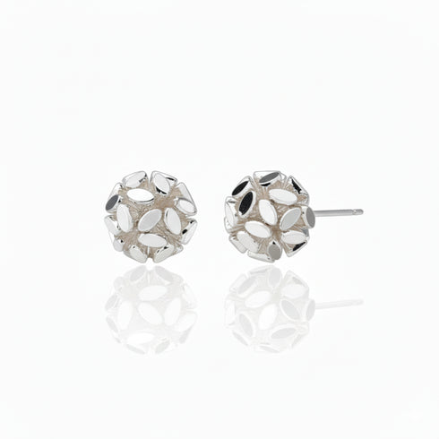 Silver Hydrangea Stud Earrings