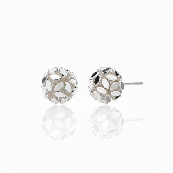 Silver Hydrangea Stud Earrings