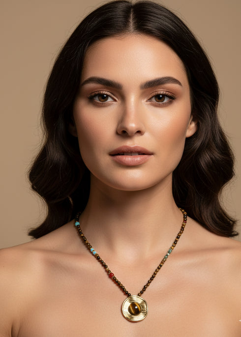 Tiger's Eye Beaded Necklace