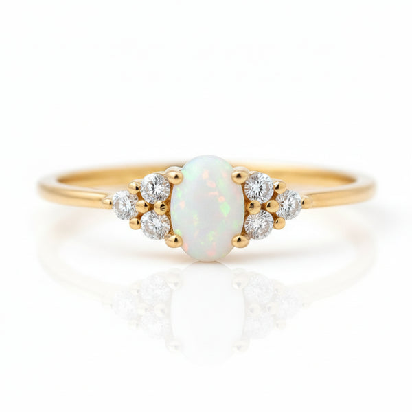 Opal Zirconia Accent Ring