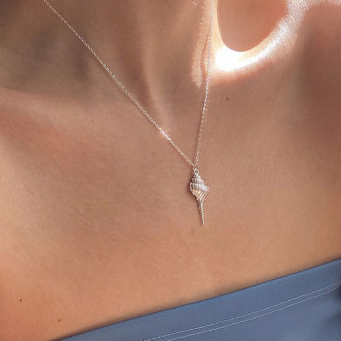 S925 Silver Conch Shell Necklace - Zafari Studio Jewelry