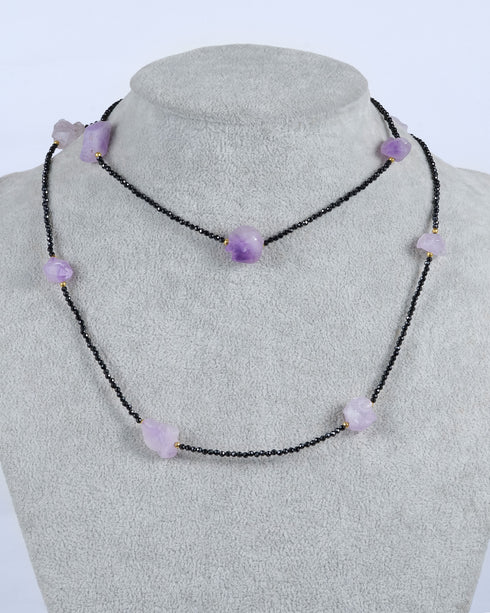 Amethyst Black Spinel Necklace