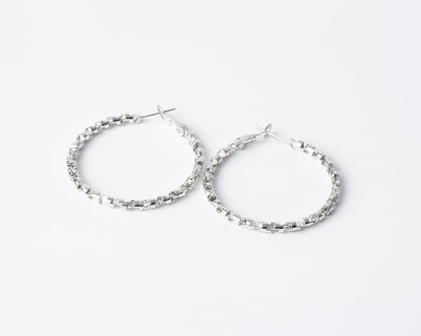 Large Silver Hoop Earrings