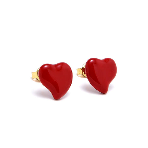 Anglas Red Heart Earrings - Zafari Studio Jewelry