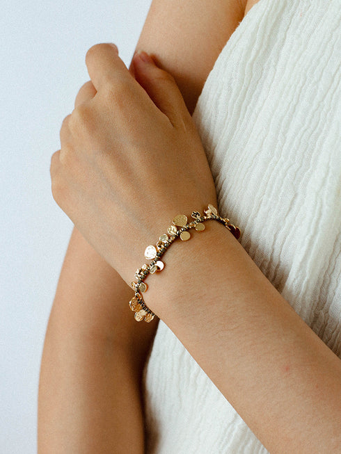 Gold Coin Pendant Bracelet - Zafari Studio Jewelry