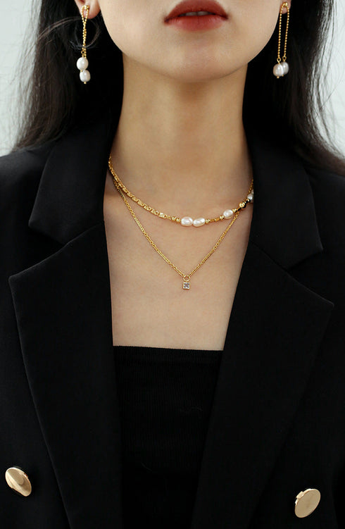 Zirconia Cube Pendant Necklace - Zafari Studio Jewelry