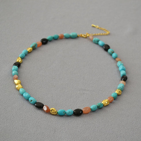 Turquoise Gemstone Beaded Necklace, Bracelet or Full Set - Zafari Studio Jewelry