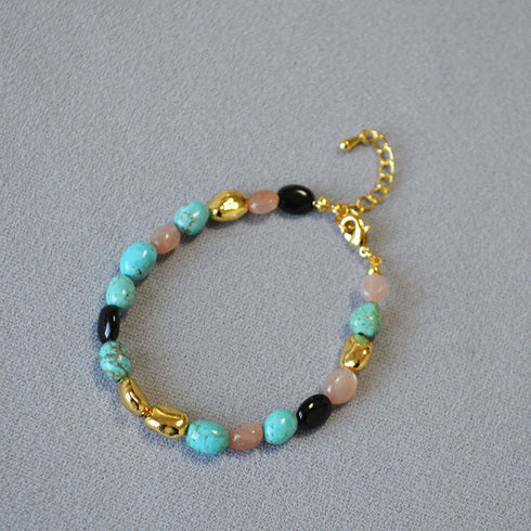 Turquoise Gemstone Beaded Necklace, Bracelet or Full Set - Zafari Studio Jewelry