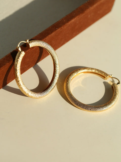Frosted Hoop Earrings