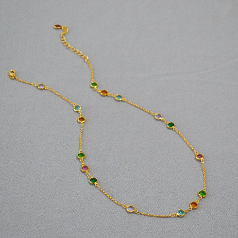 Multicolor Gemstone Necklace - Zafari Studio - Zafari Jewlery