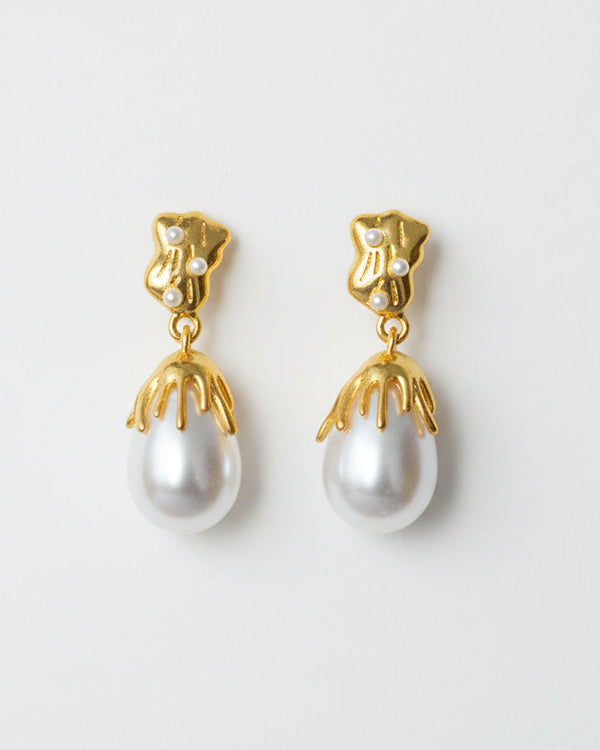 Teardrop Pearl Drop Earrings