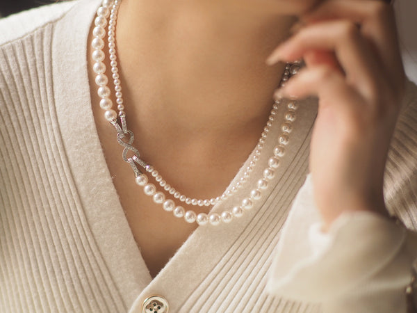 Detachable Double Layered Pearl Necklace - Zafari Studio Jewelry