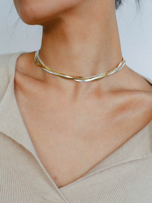Mixed Metal Snake Chain Necklace - Necklaces | ZAFARI Studio Jewelry