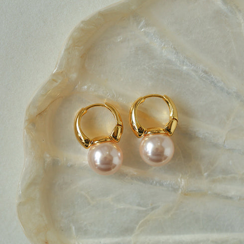 Classic Bucket-Shaped Swarovski Pearl Earrings - Zafari Studio - Zafari Jewlery
