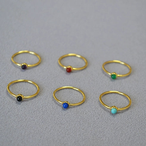 Onyx,Jadeite, Amethyst Gemstone Ring - Zafari Studio Jewelry