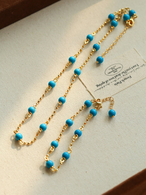 Beaded Turquoise Necklace, Earrings or Full Set (Copy) - Sets | ZAFARI Studio Jewelry