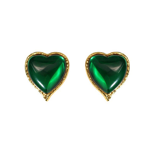 Crystal Heart Stud Earrings