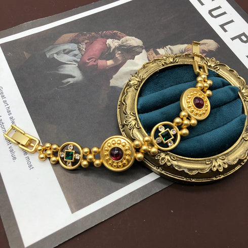 Vintage Crystal Coin Necklace Bracelet and Earrings ( Purchase Individually) - Zafari Studio Jewelry