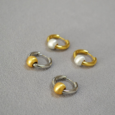 Cats Eye Ball Hoop Earrings - Zafari Studio Jewelry
