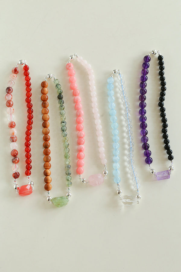 Crystal Beaded Necklace with Removable Clasp - Zafari Studio Jewelry