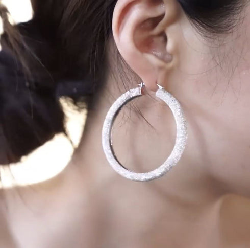 Frosted Hoop Earrings