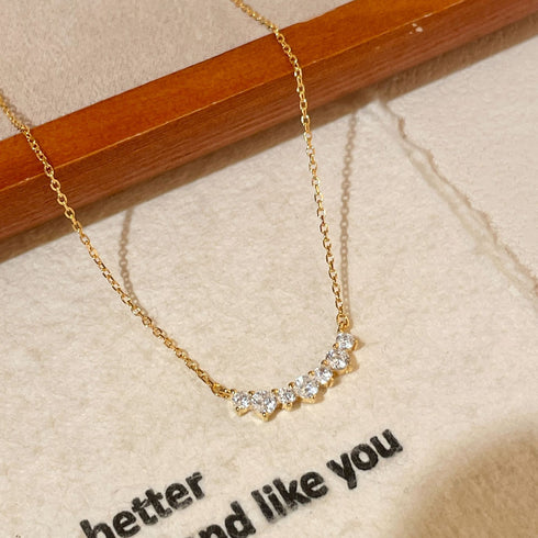 Smile Zirconia Pendant Necklace - Necklaces | ZAFARI Studio Jewelry