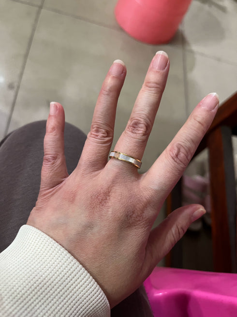 Morther Of Pearl Gold Rings - Zafari Studio Jewelry