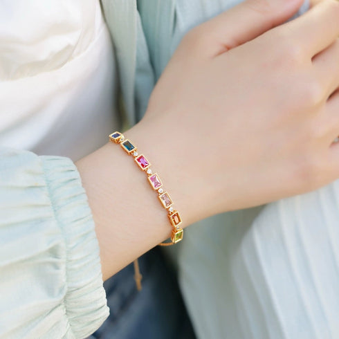 Multi-color Zirconia Stones Bracelet - Zafari Studio Jewelry