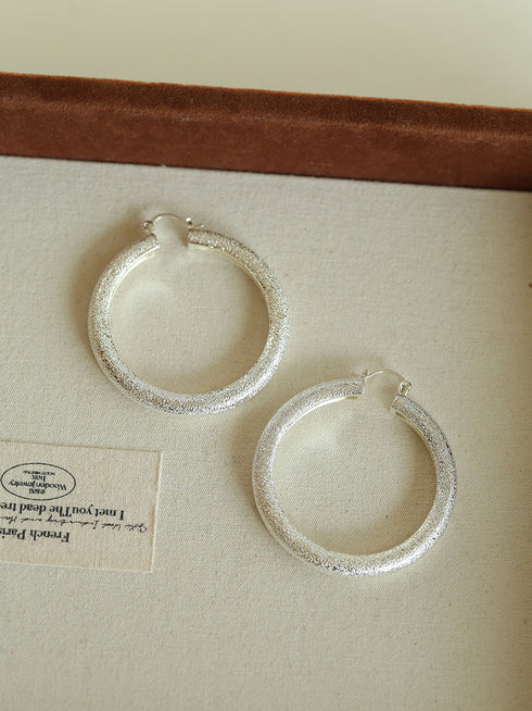 Frosted Hoop Earrings