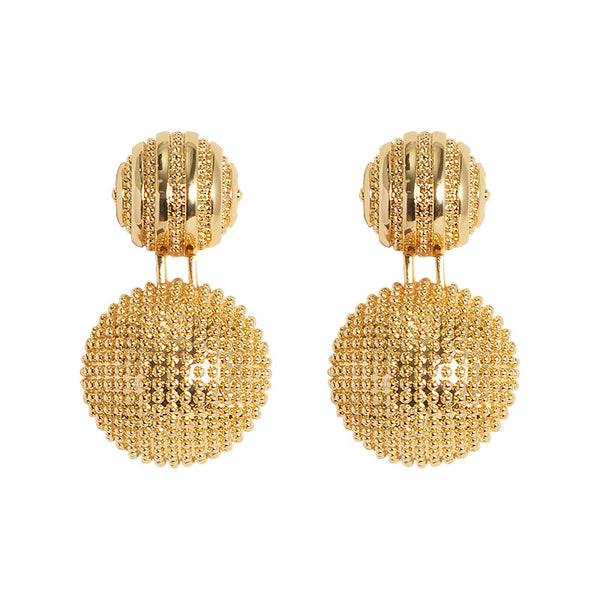 Dual Ball Gold Earrings - Zafari Studio Jewelry