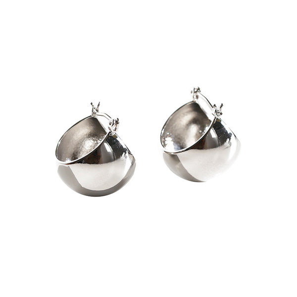 Round Disco Ball Hoop Stud Earrings - Zafari Studio Jewelry