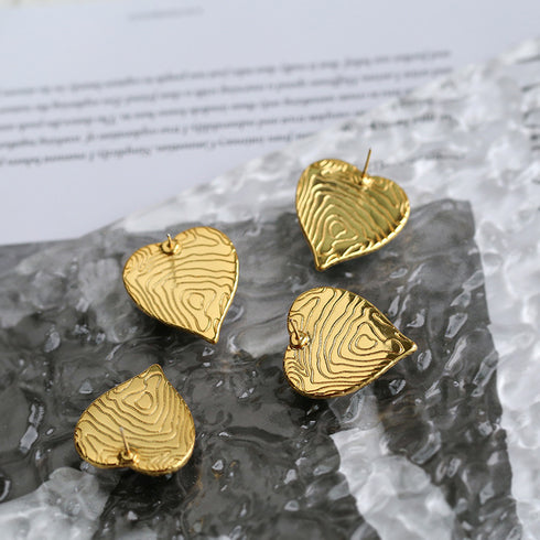 Crystal Heart Stud Earrings
