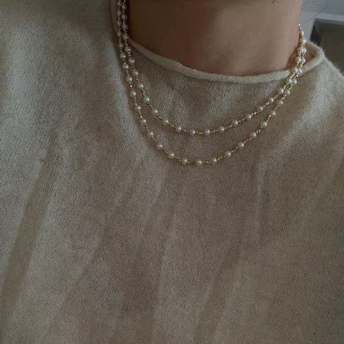 Red Spinel & Pearl Long Beaded Necklace