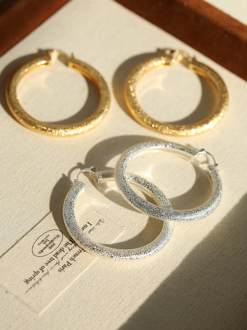 Frosted Hoop Earrings