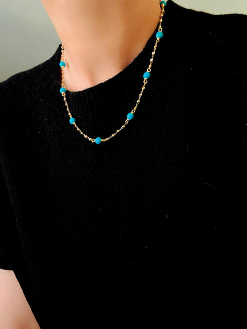 Beaded Turquoise Necklace, Earrings or Full Set (Copy) - Sets | ZAFARI Studio Jewelry