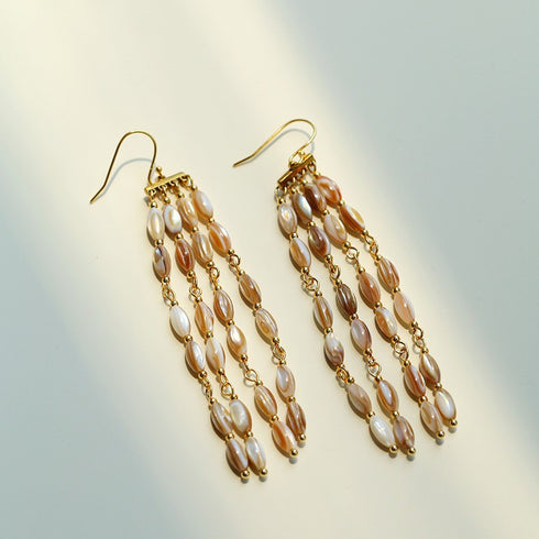 Shell Beads Cord Necklace, Earrings or Full Set - Zafari Studio Jewelry