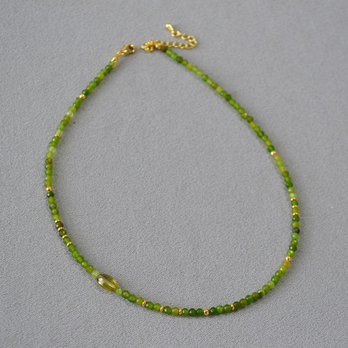 Green Natural Stone Beads Necklace - Zafari Studio Jewelry
