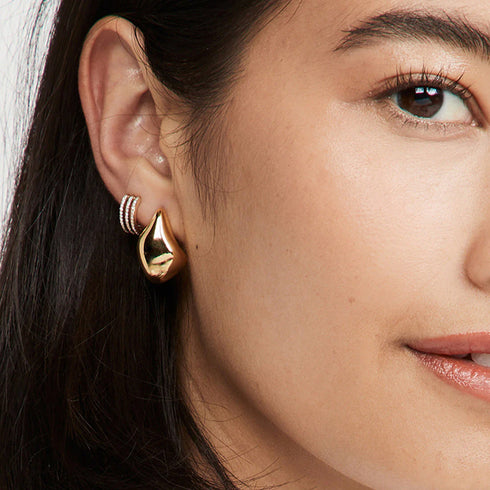Gold Teardrop Stud Earrings - Zafari Studio Jewelry