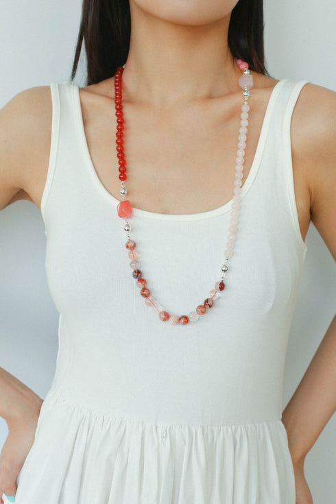 Crystal Beaded Necklace with Removable Clasp - Zafari Studio Jewelry