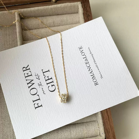 Zirconia Hoop Pendant Necklace - Necklaces | ZAFARI Studio Jewelry