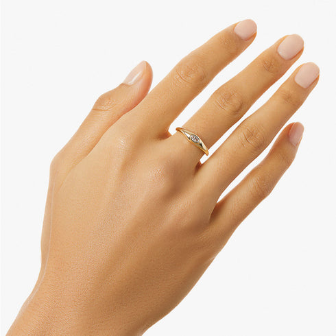 Eye Shape Zirconia Ring - Zafari Studio Jewelry