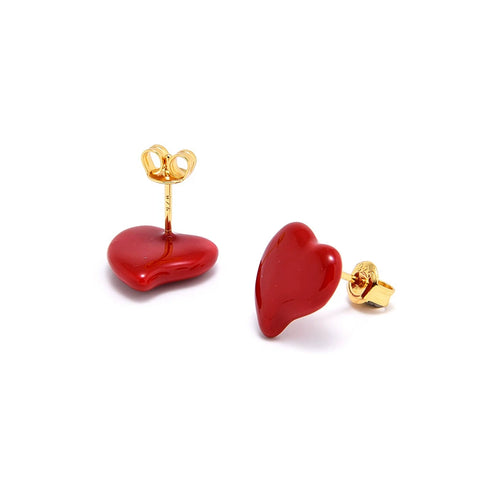 Anglas Red Heart Earrings - Zafari Studio Jewelry